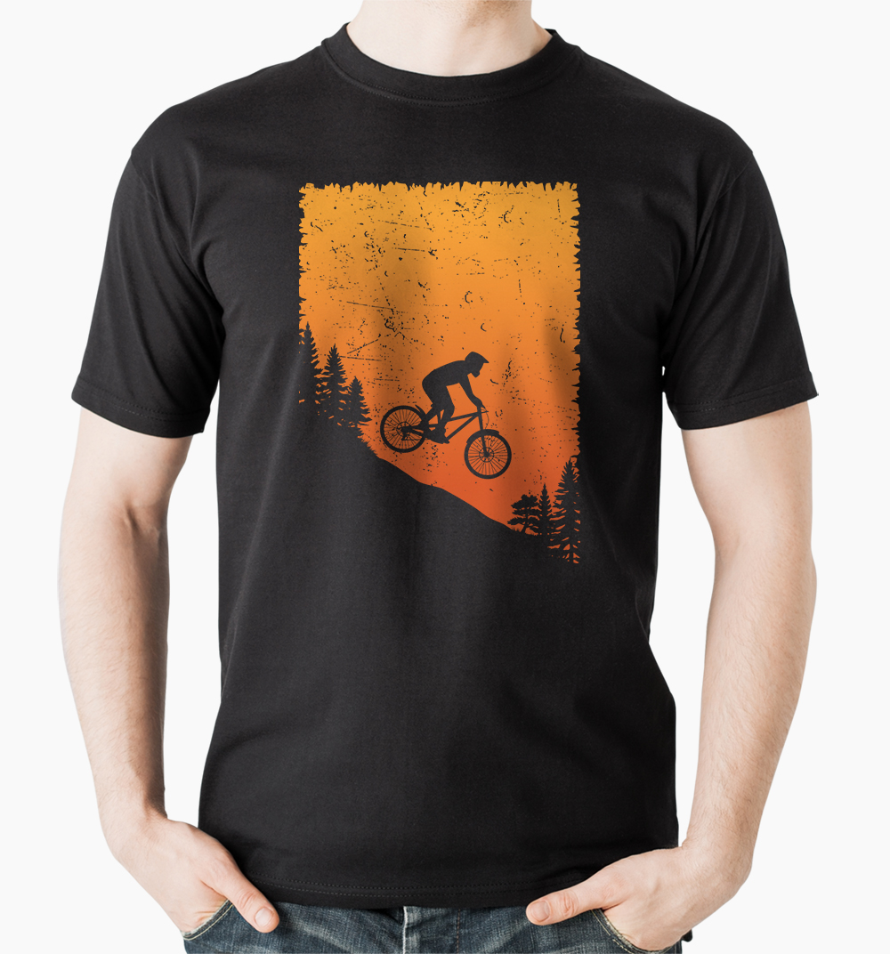 Tričko s potlačou Downhill tričko s bicyklom